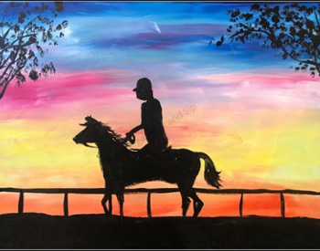 sunset ride painting