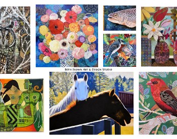 Artist Beth Brown's mixed media paintings