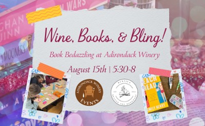 Wine, Books, & Bling: Book Bedazzling at Adirondack Winery!