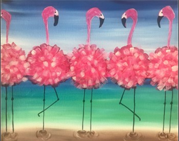 flamingo painting