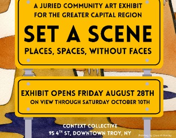a juried community art exhibit for the greater capital region set a scene places, spaces, without faces