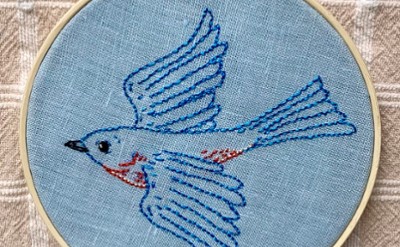 Embroidered Bird Sampler
