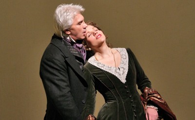 Dmitri Hvorostovsky as Onegin and Renée Fleming as Tatiana in Tchaikovsky's "Eugene Onegin." Photo: Ken Howard / Met Opera