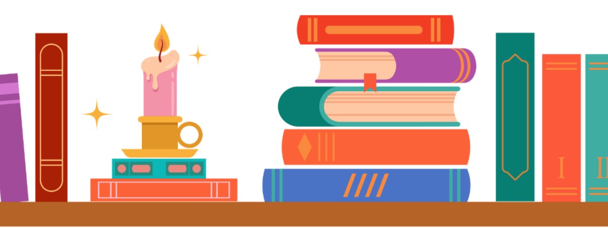 Books on a shelf