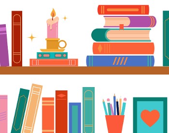 Books on a shelf