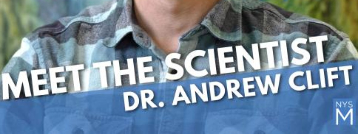 Text: Meet the Scientist: Dr. Andrew Clift