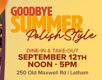Sandwich with Polish beer at a picnic. Goodbye Summer Polish Style. Dine-in & Take-out. September 12, noon-5pm. 250 Old Maxwell Road, Latham