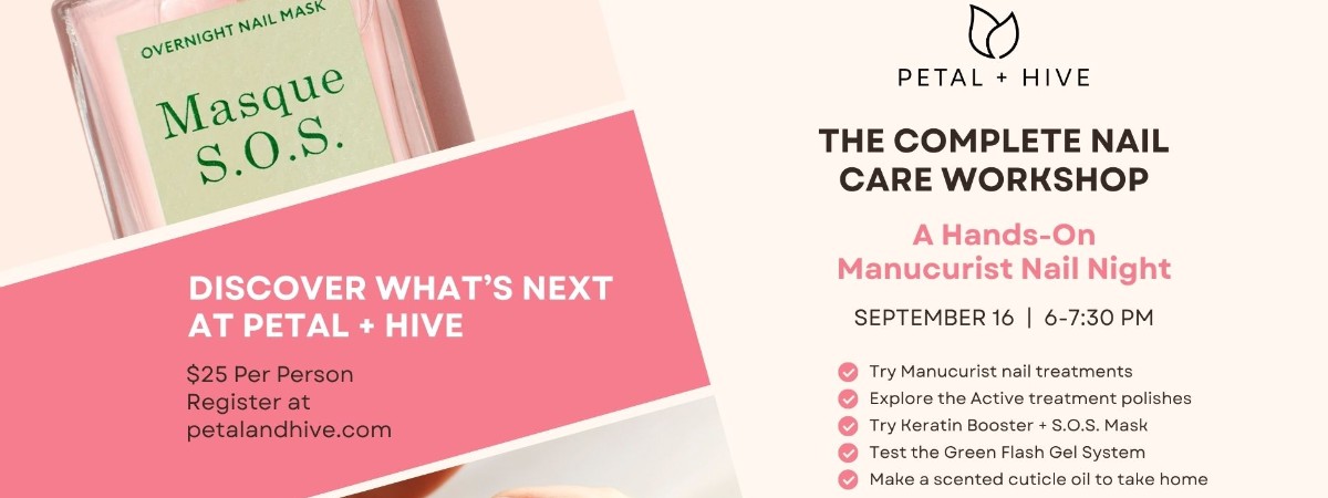 Photos of nails and nail polish with a description of the event