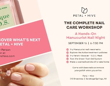 Photos of nails and nail polish with a description of the event
