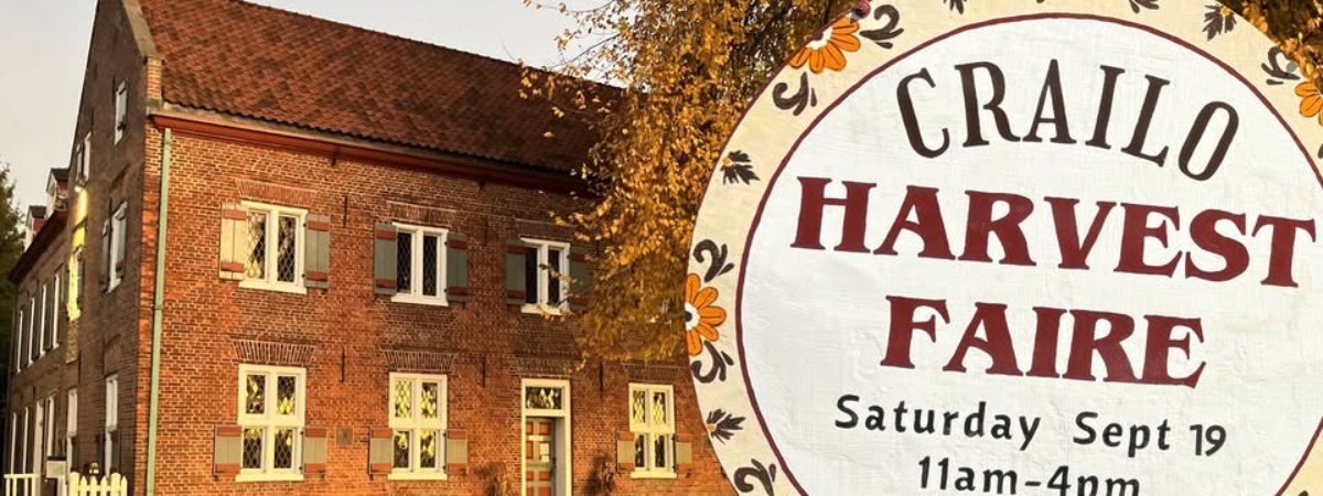 Front of Crailo Home with Harvest Faire sign