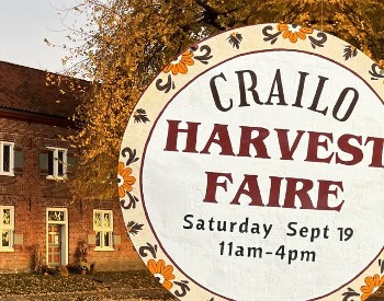 Front of Crailo Home with Harvest Faire sign