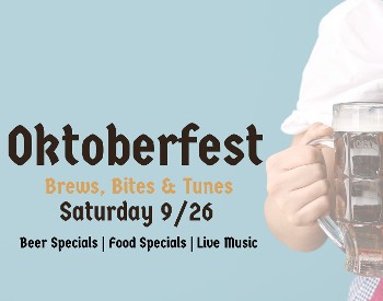 Oktoberfest at Artisanal Brew Works in Saratoga Springs on September 26, featuring German beer, food specials and live music.