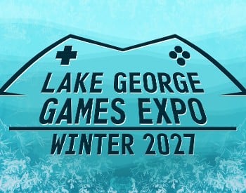 Ice-Blue Logo of the Lake George Games Expo Winter 2027 event