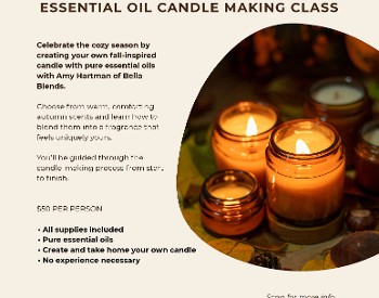 Flyer with words and picutres of candles