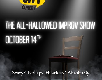 Pulp City Flyer with chair and writing on it.