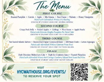 An Evening at Seasoned Menu
