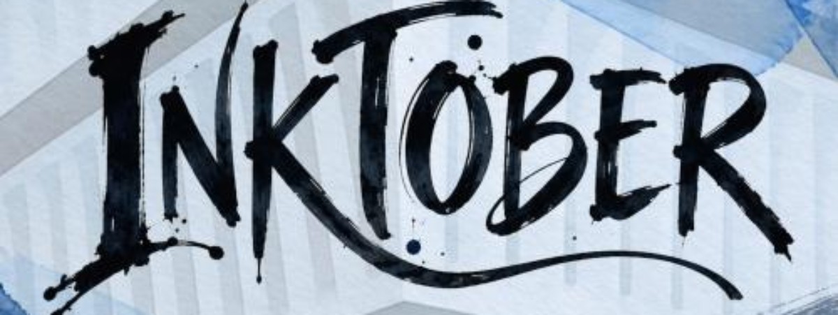 Text reading: Inktober in a fancy font