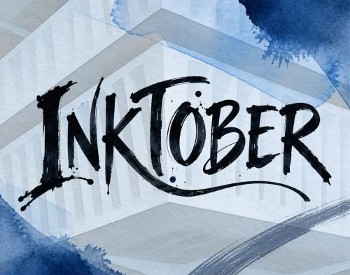 Text reading: Inktober in a fancy font
