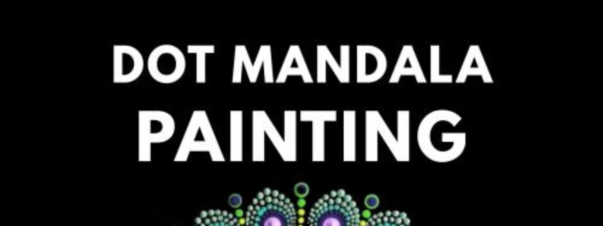 Bold text reading: Dot Mandala Painting