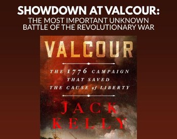 Text stating: Showdown at Valcour: The Most Important Unknown Battle of the Revolutionary War