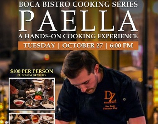 Join Executive Chef Ian Sinda for a hands-on paella experience at Boca Bistro.