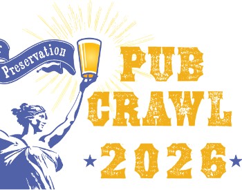 Pub Crawl logo with participating bar logos: Druthers, Bailey's Gaffney's The Grotto, and Whitman Brewing