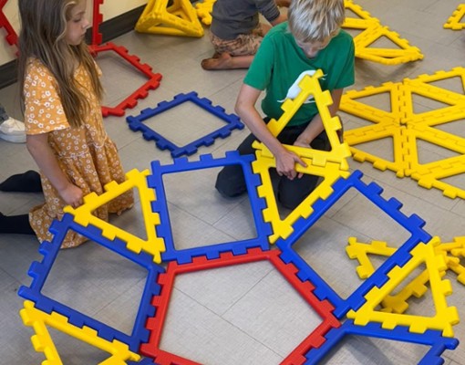 kids playing with shapes