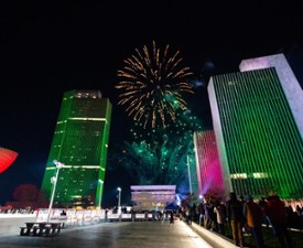 fireworks over empire state plaza