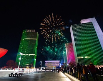 fireworks over empire state plaza