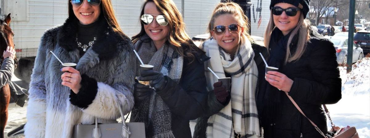 four women with chowder samples
