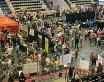 aerial view of people at glens falls brewfest