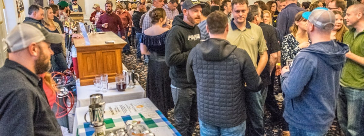 crowd at indoor Brewfest