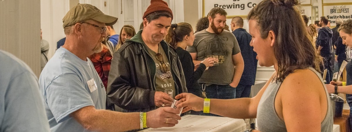 small group at a beer sampling