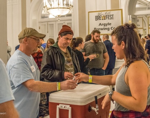 small group at a beer sampling