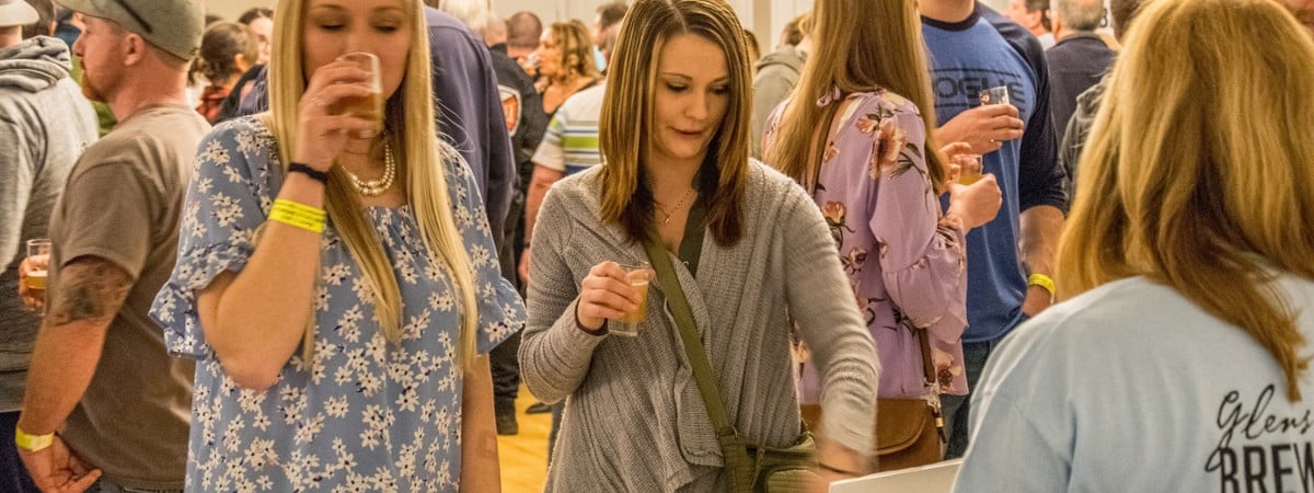 two women at beer sampling
