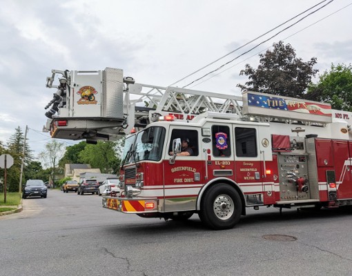 greenwich fire truck in parade