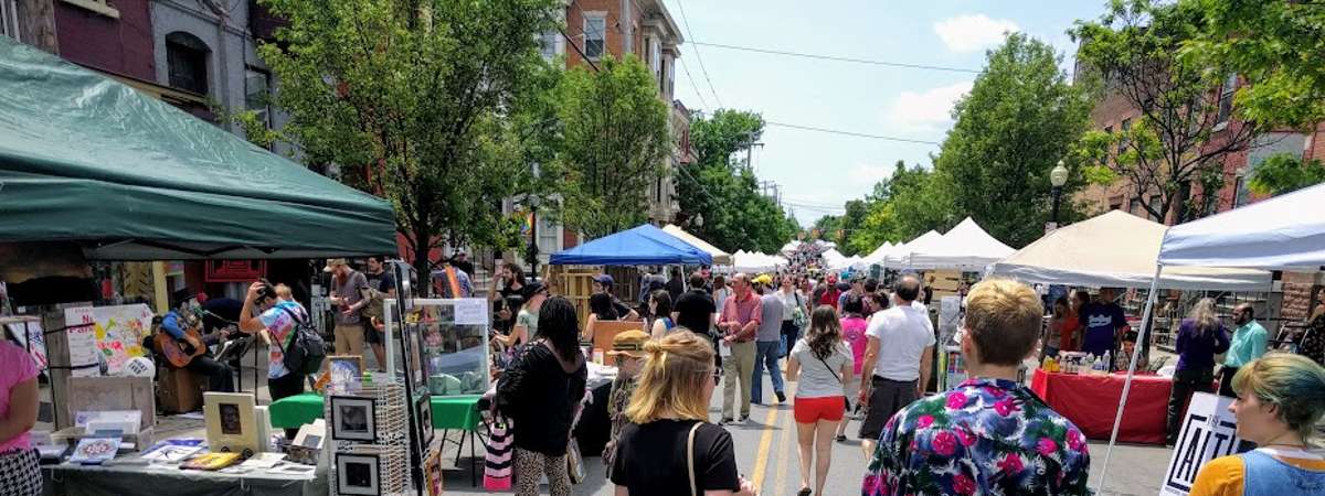 crowd and vendor booths