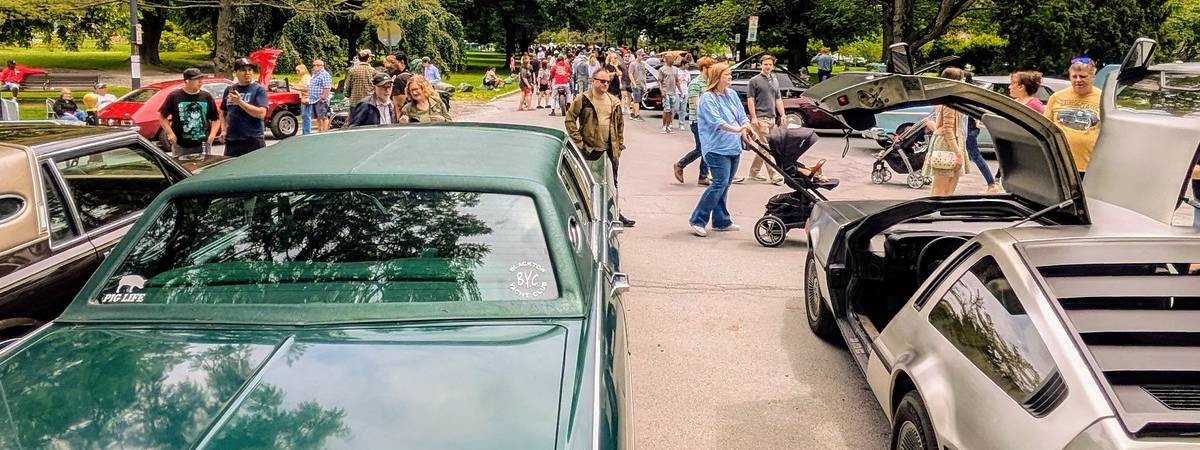 people and cars