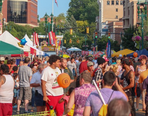 crowd at summernight