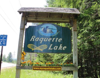 raquette lake sign