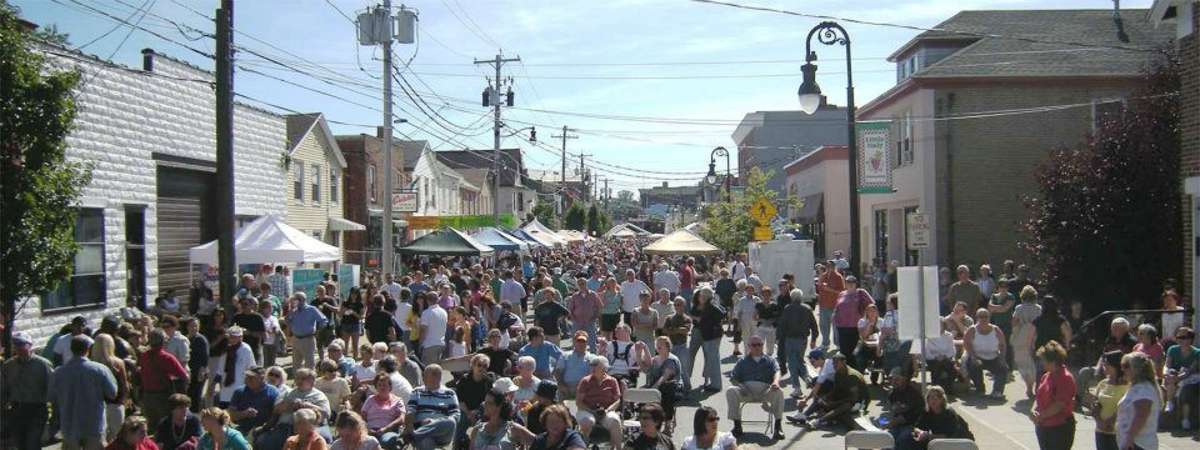 people at a streetfest