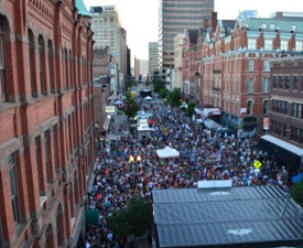 large festival crowd on street