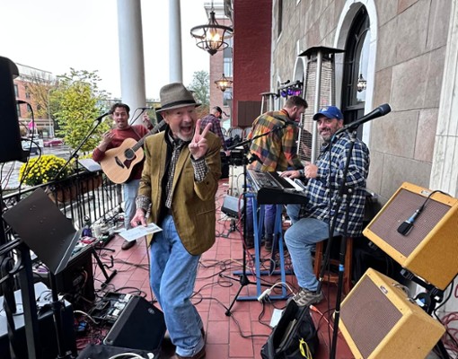 band playing outdoors