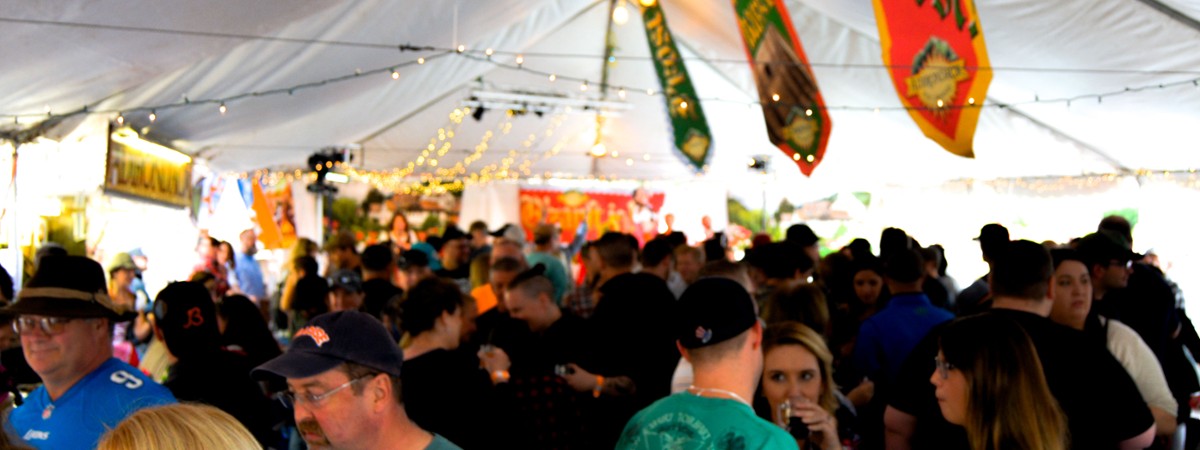 people in a beer tent