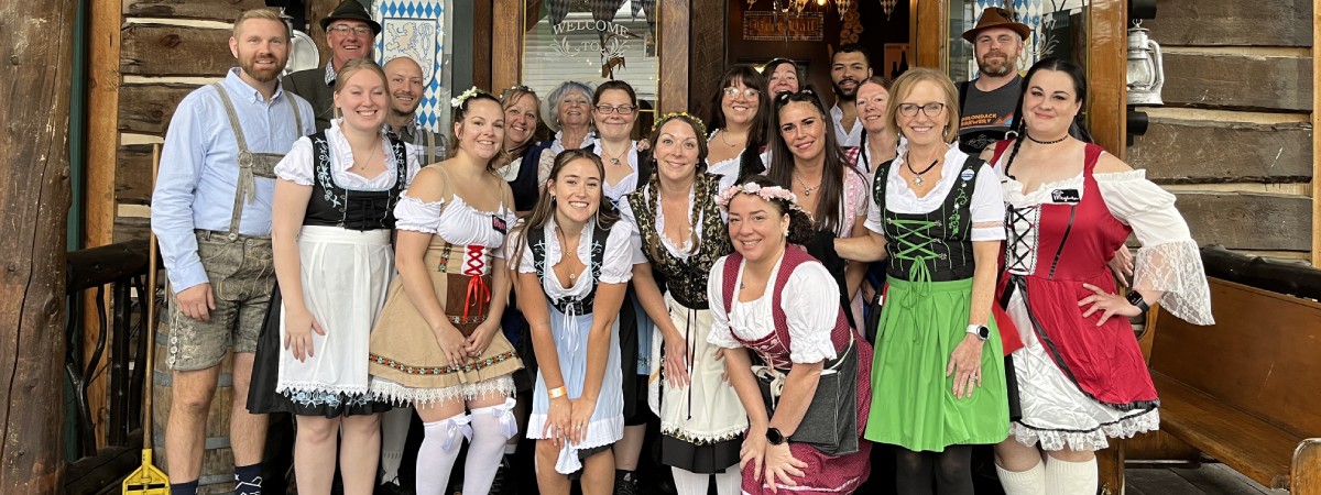 Oktoberfest crowd in front of ADK Brewery entrance