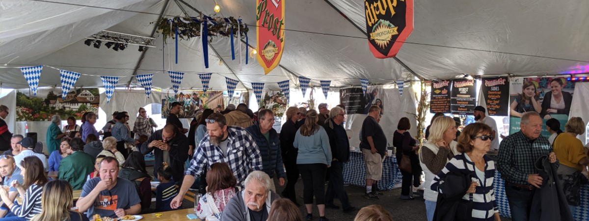 people in an Oktoberfest tent