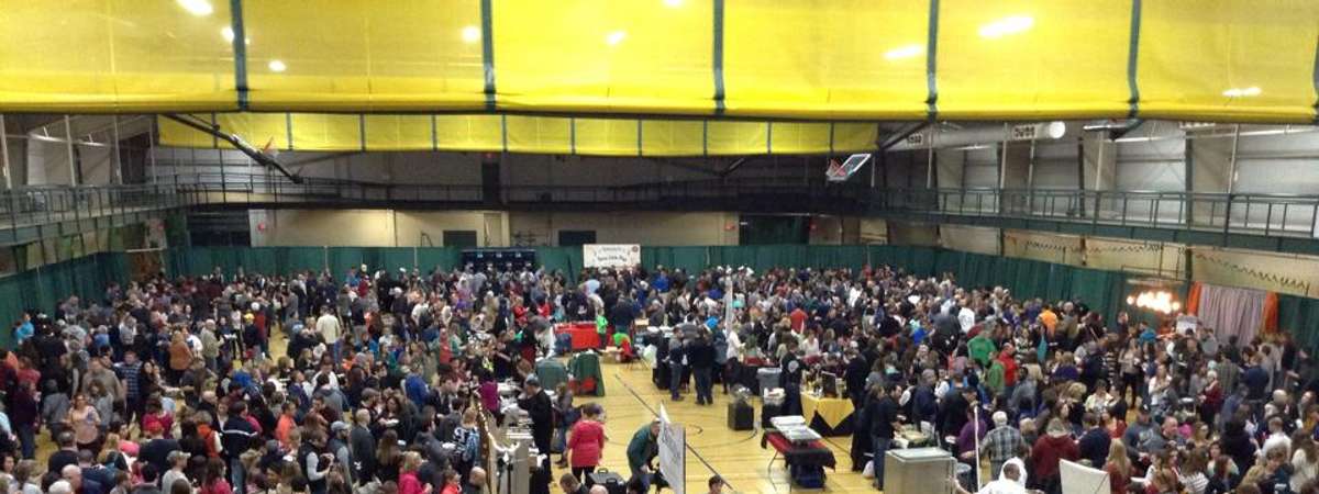 crowd of people at an indoor event