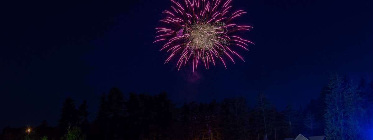 fireworks over crowd at crandall park