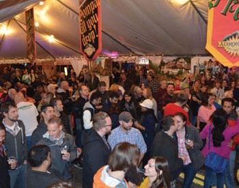 people at oktoberfest tent