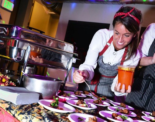 chef preparing plates